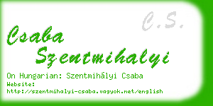 csaba szentmihalyi business card